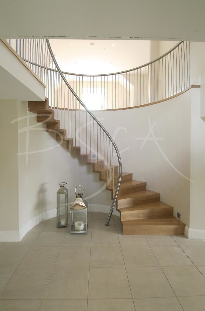 1906 - Bisca curved oak staircase design edinburgh