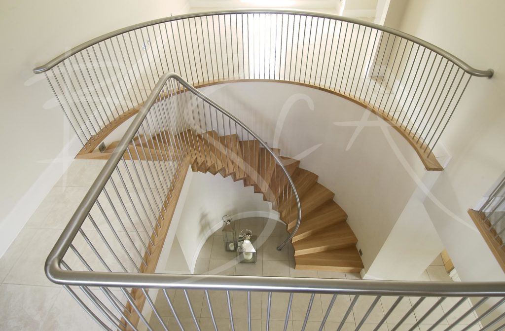 1906 - Bisca curved oak staircase design edinburgh