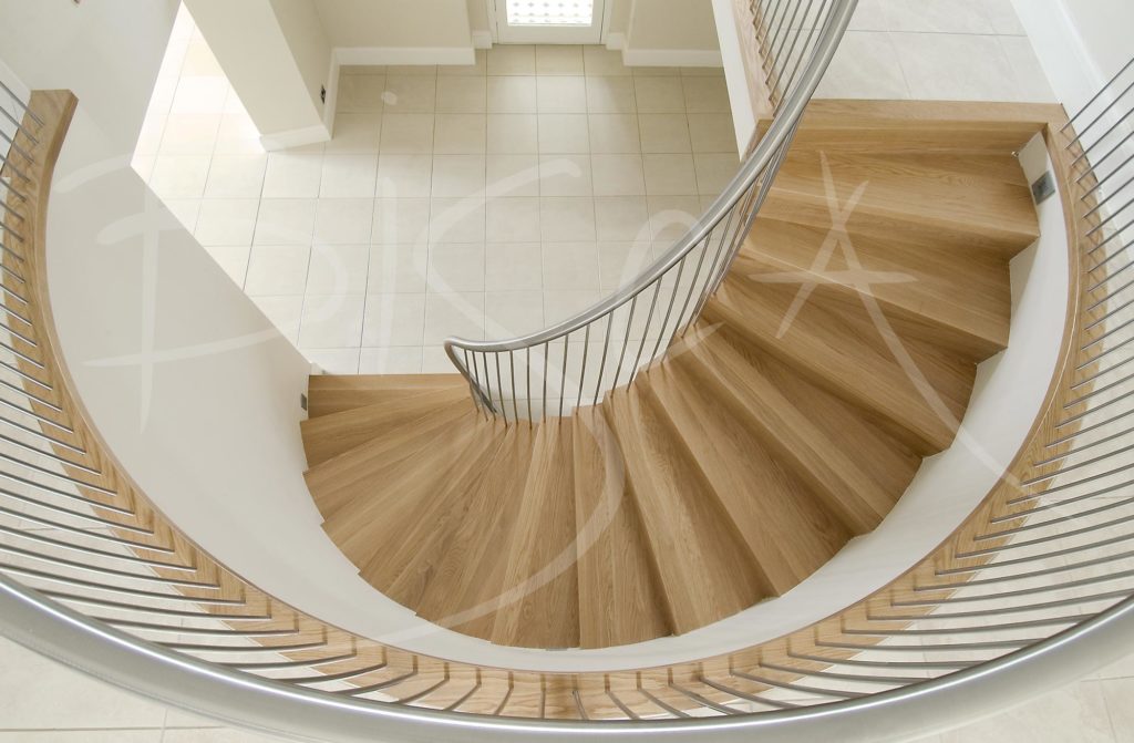 1906 - Bisca curved oak staircase design edinburgh