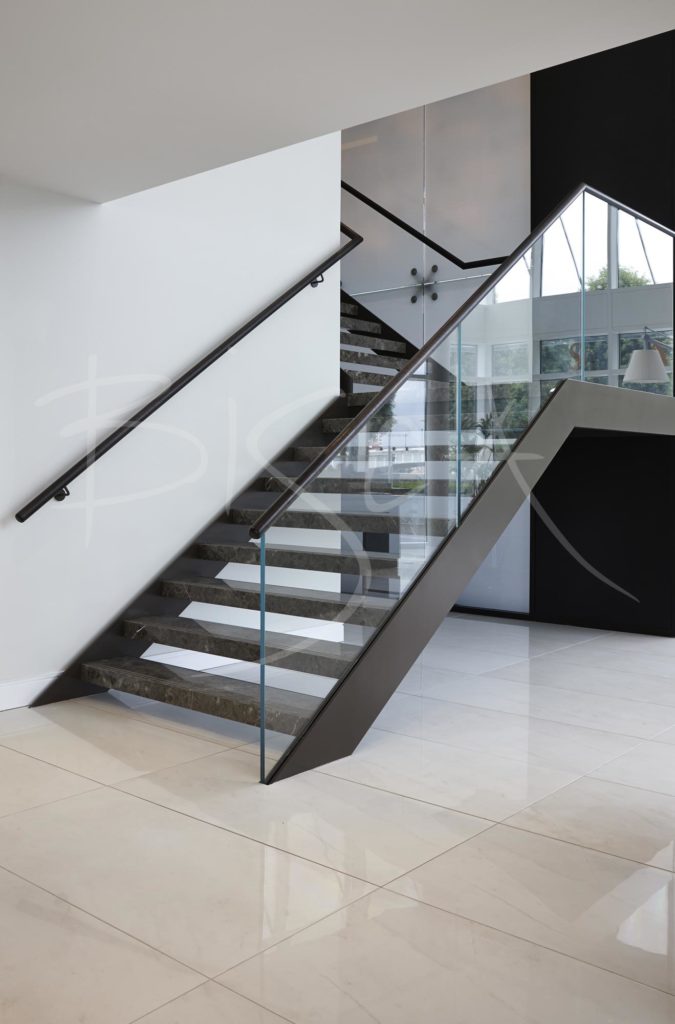 Floating Stone Staircase With Glass Balustrade 3799