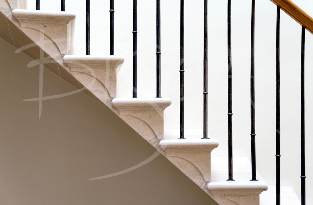 country house stair with forged balustrade detail