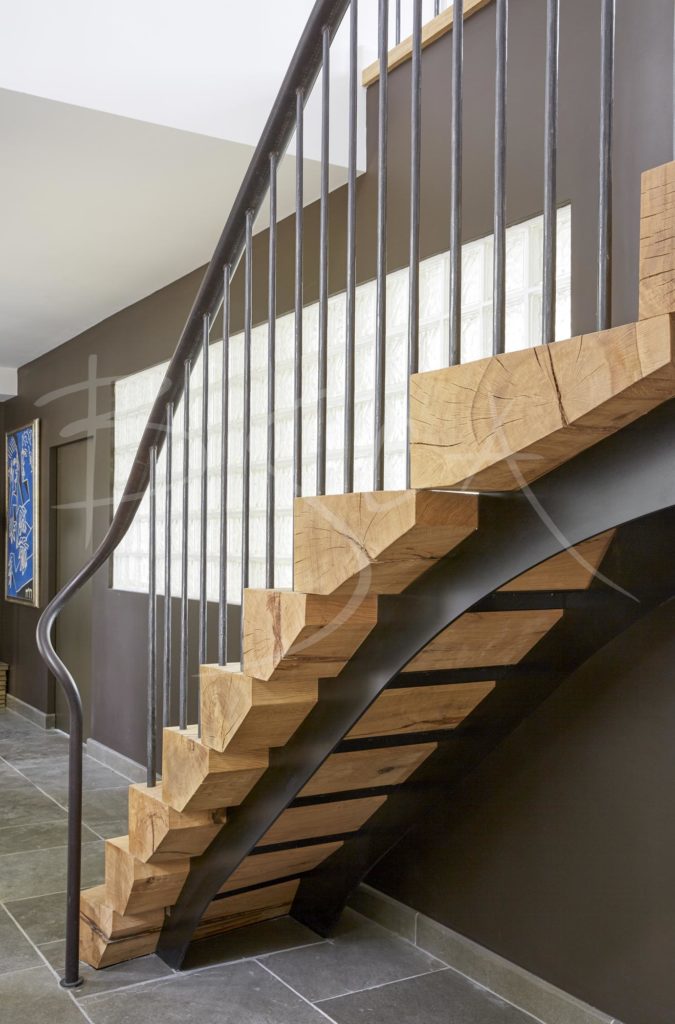 5351 - Bisca oak staircase design for farmhouse renovation