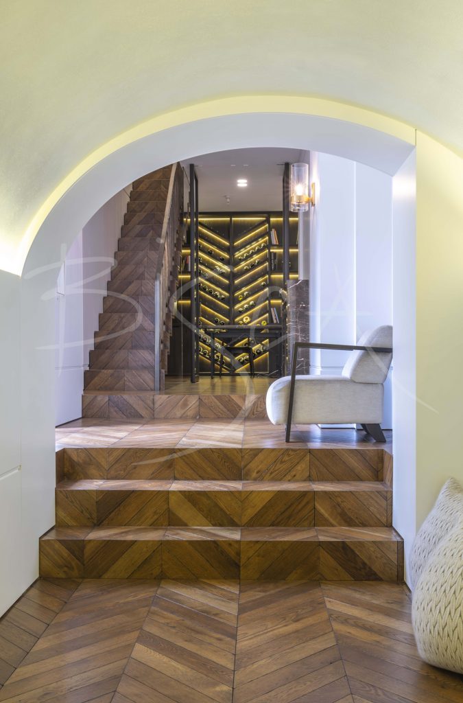 chevron herringbone parquet staircase stairs design London