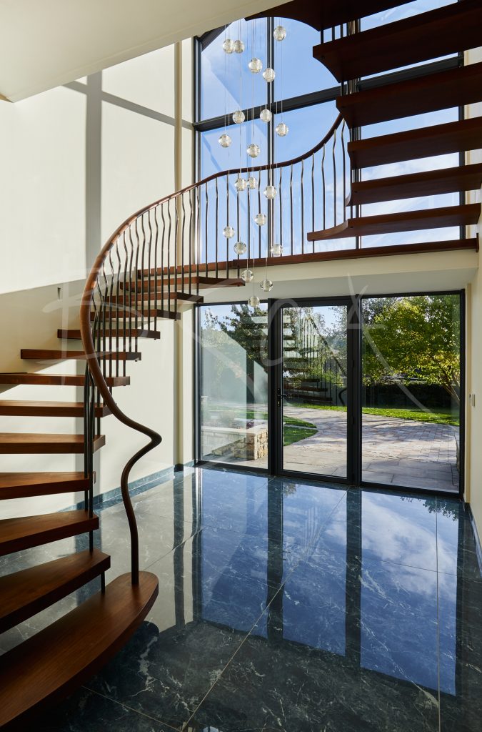 Cantilevered Sapele Stairs with Open Treads Yorkshire