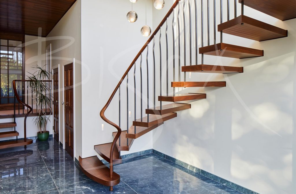 Cantilevered Sapele Stairs with Open Treads Yorkshire