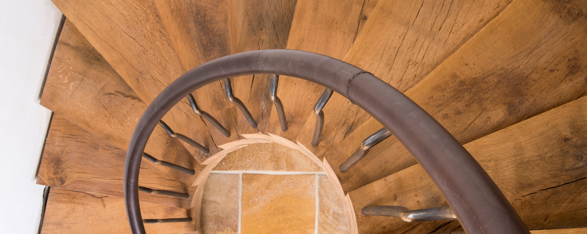 green oak treads on Bisca staircase