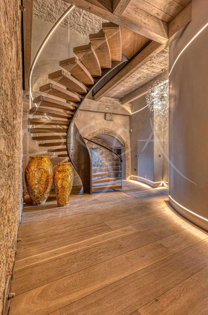 Bisca bespoke helical staircase Belvelly Castle staircase as shown on RTE castle restoration program