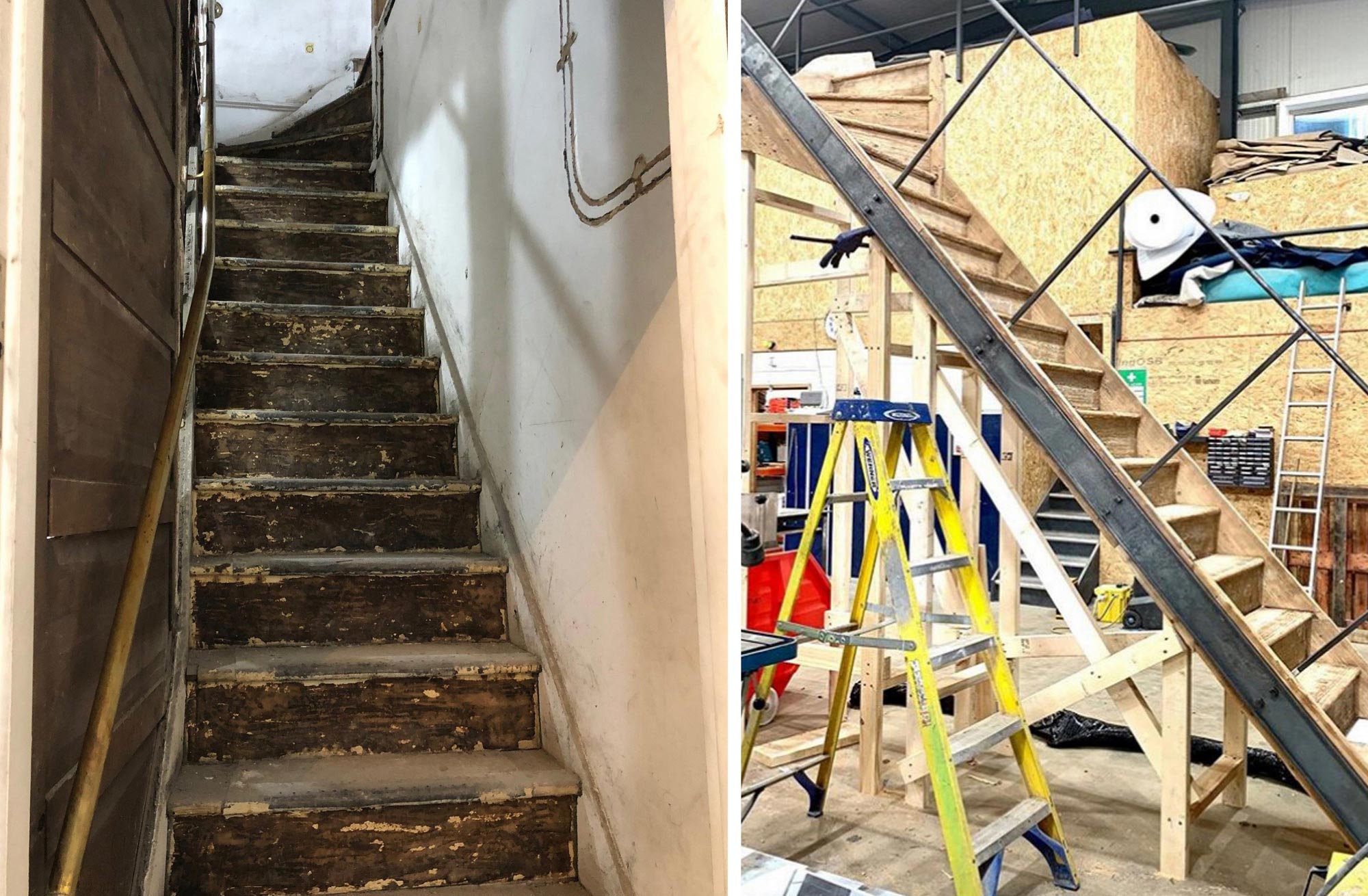 Old stairs and being renovated at Bisca