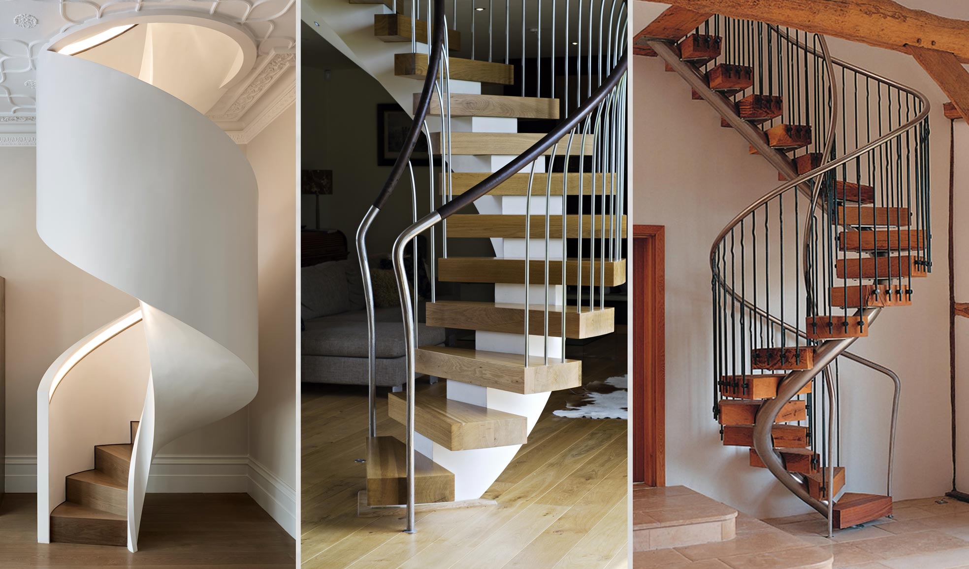 helical stairs commonly mistaken in the media for spirals