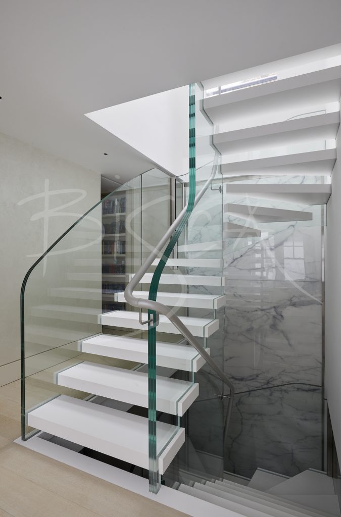 Corian Kitchen staircase design by Bisca