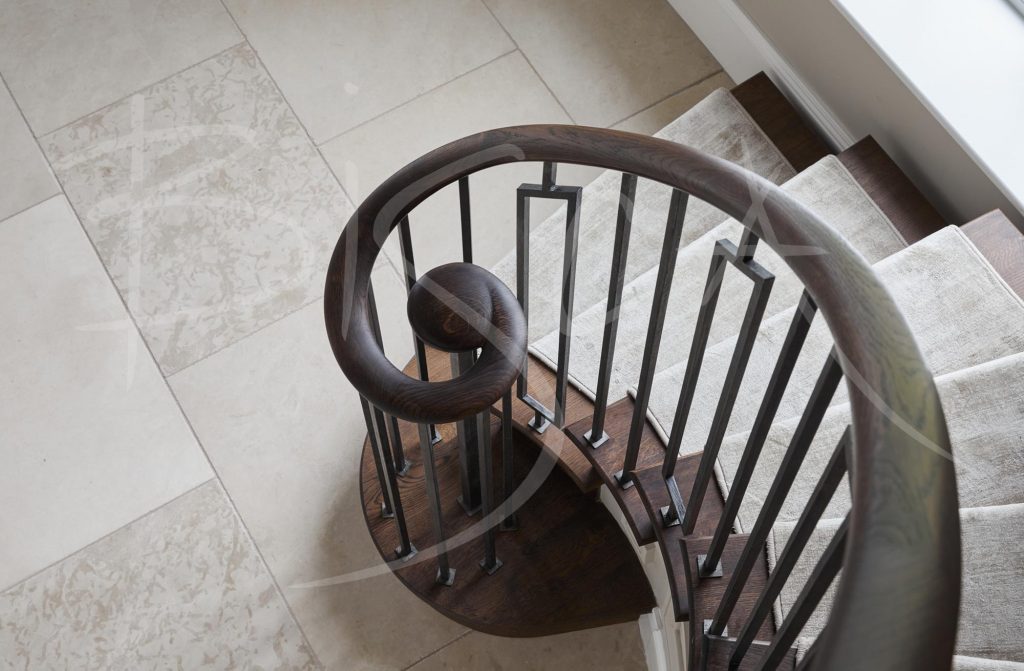 Curved Oak Staircase Newel