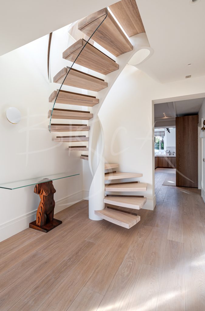 Helical Staircase with Glass Balustrade
