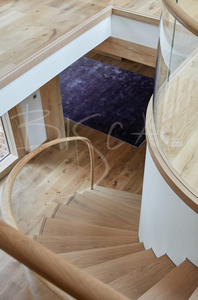 Cantilevered Oak Staircase Hallway