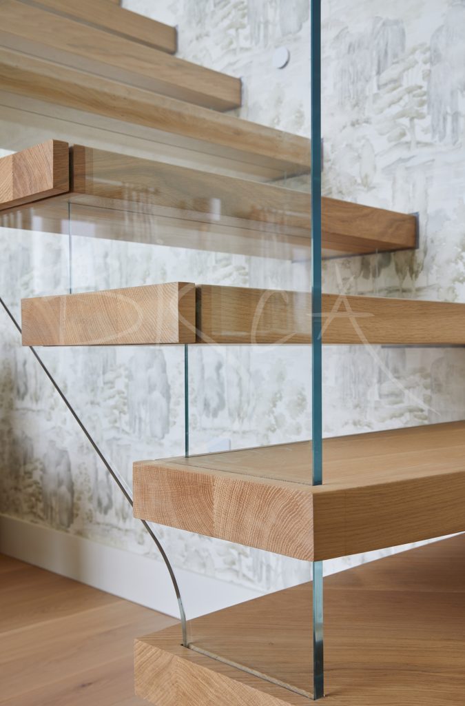 Beautiful New Staircase Floating Treads detailed view