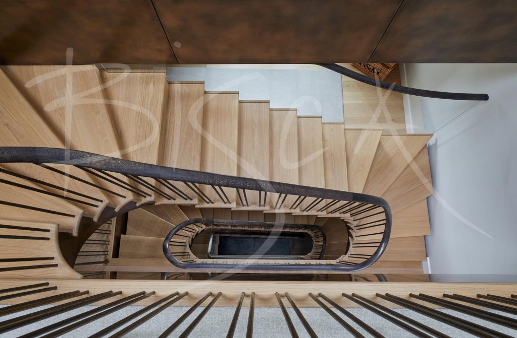 Four exclusive staircases with spiraling effect