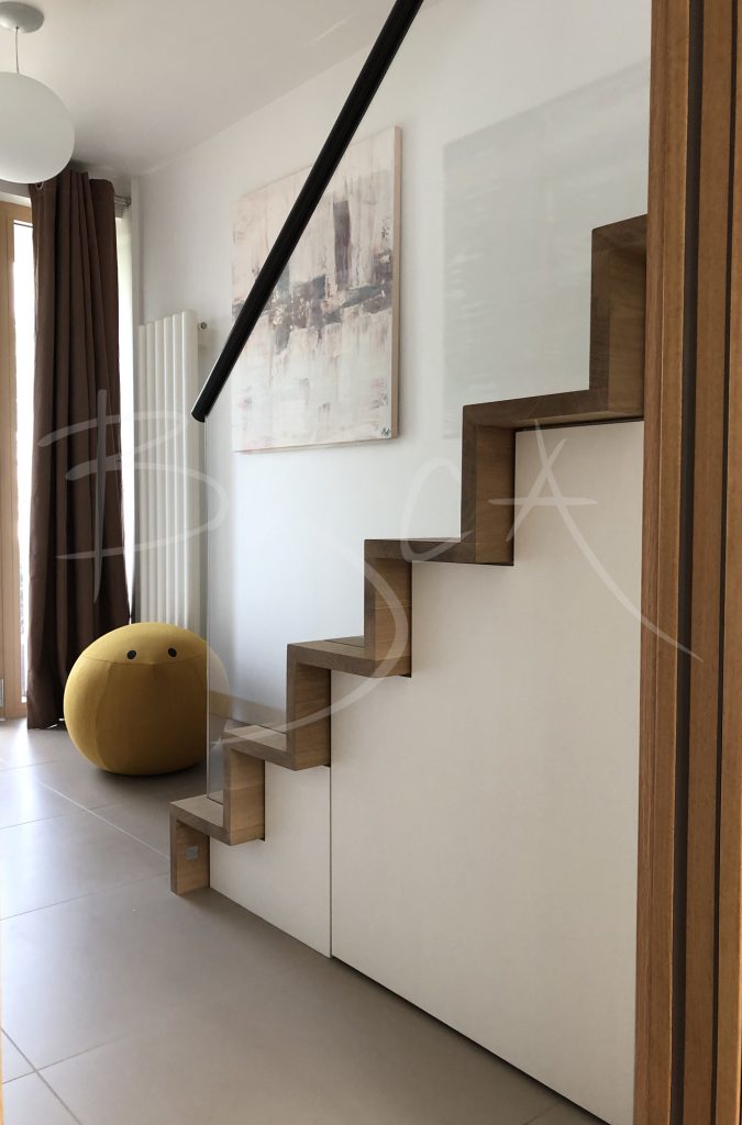 Modern kitchen staircase under-stair storage