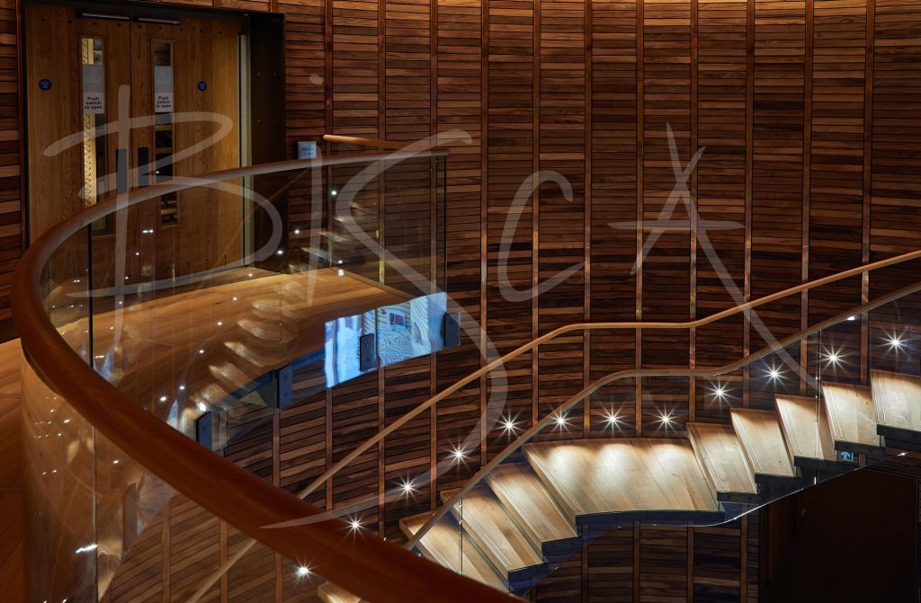 Floating Oak Staircase Lighting