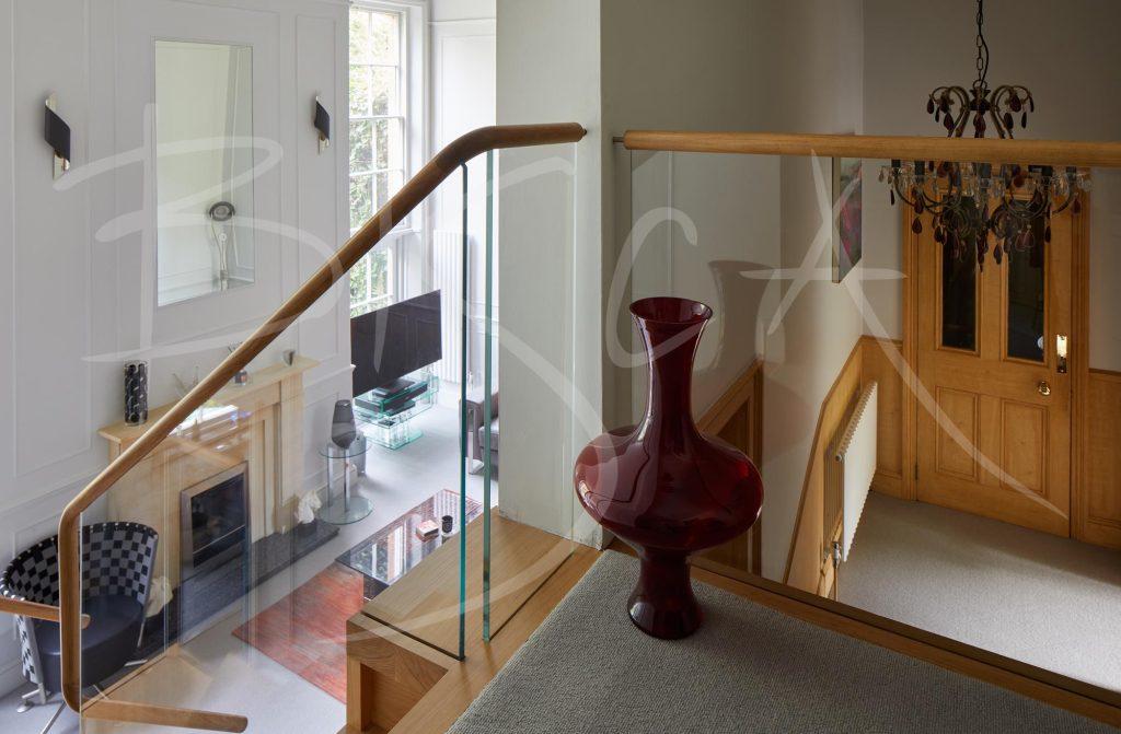 Modern Oak Staircase with Glass Balustrade