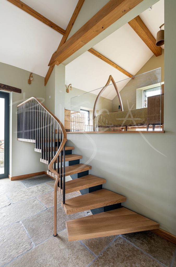 Unique Floating Staircase Oak Treads