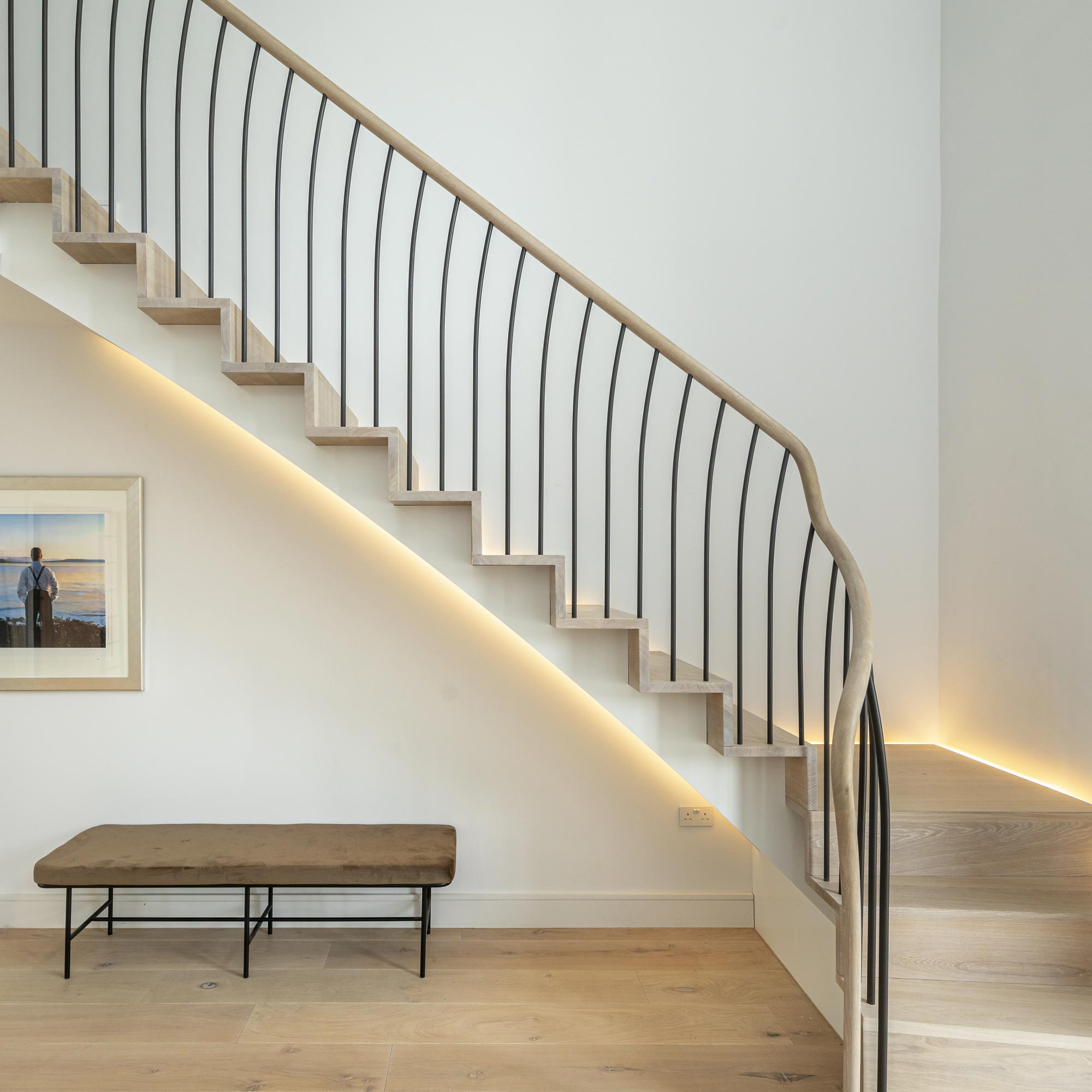 Modern Statement Staircase with lighting