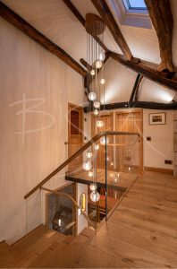Feature Oak Staircase for a Barn Conversion