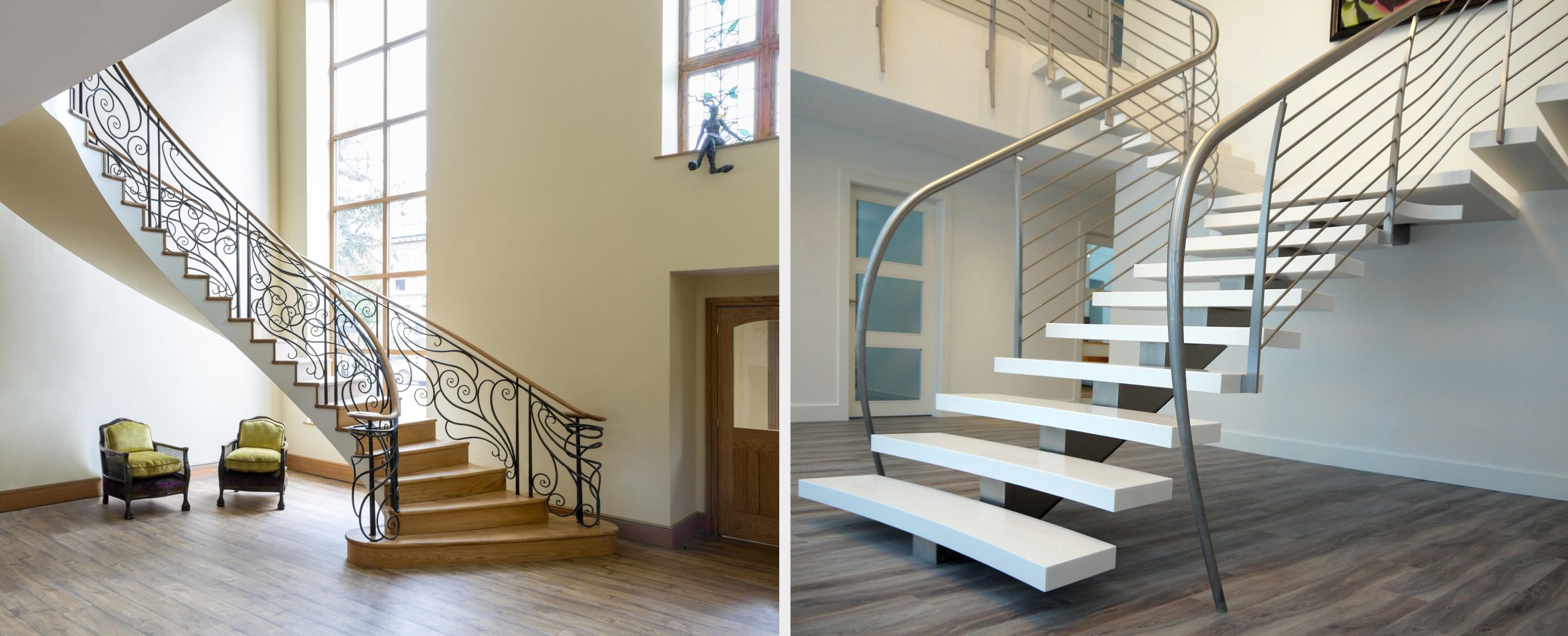 A blend of modern and classical elements can create unique staircase ideas