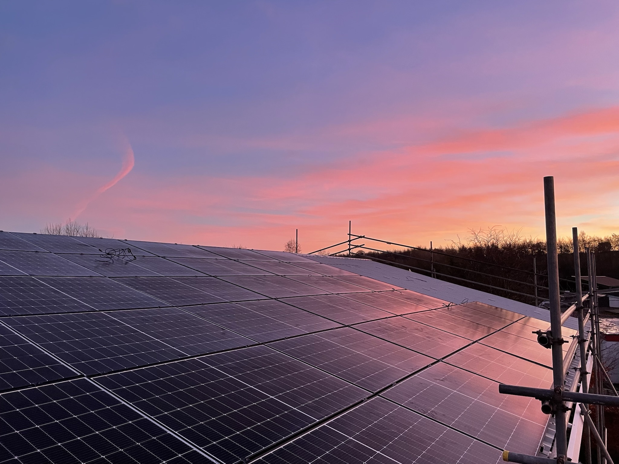 Solar Panels on Bisca's workshop roof helps sustainability