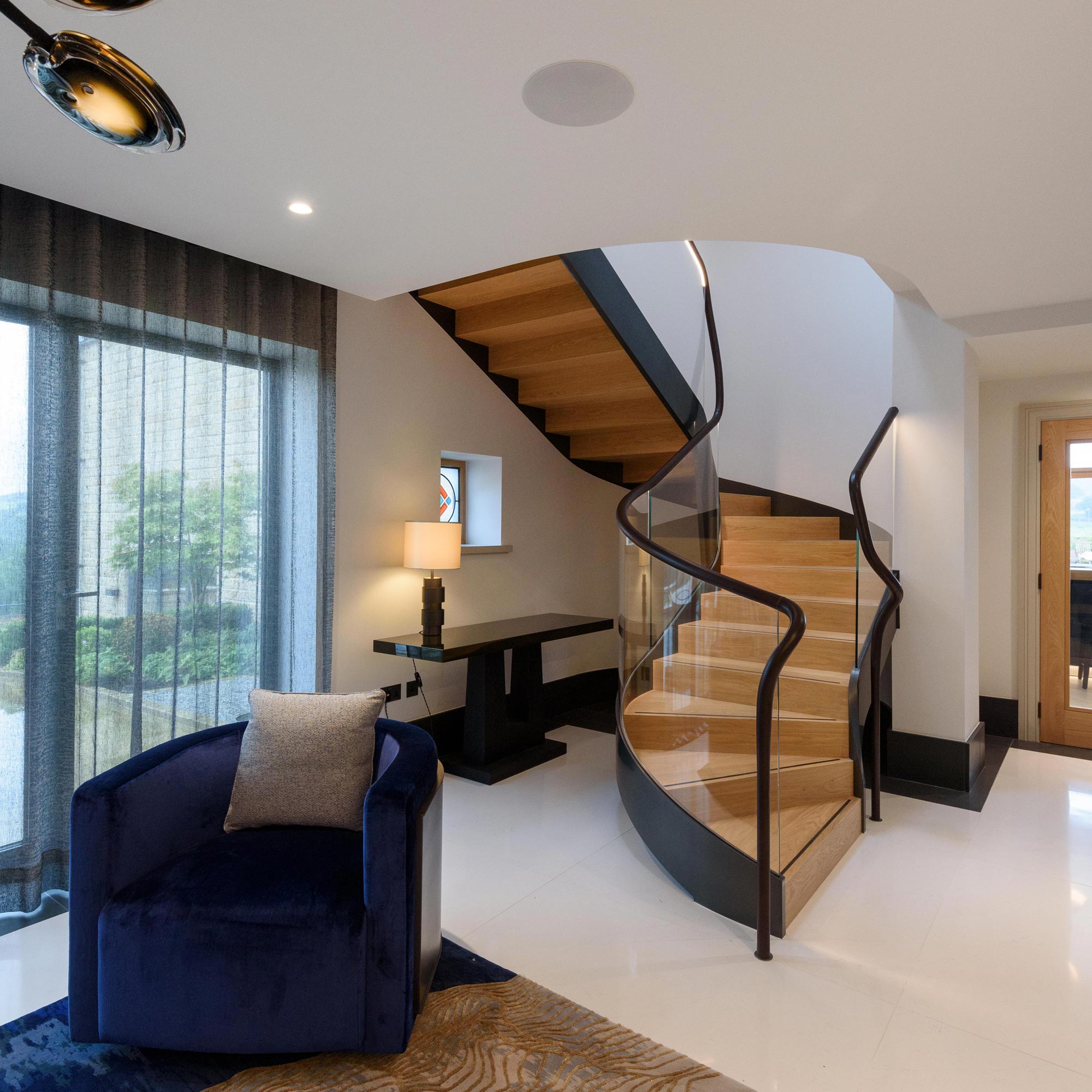 Curved Glass Staircase for Contemporary Home, West Yorkshire - Bisca ...