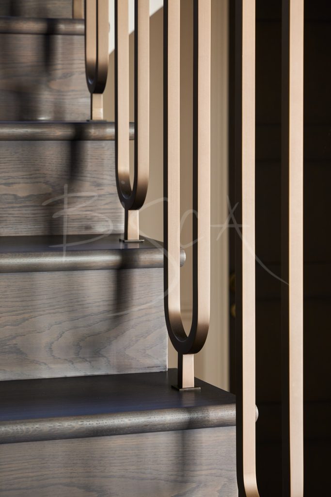 Floating Staircase Design with Brass Balustrade 8146 Floating Staircase Design with Brass Balustrade 8146