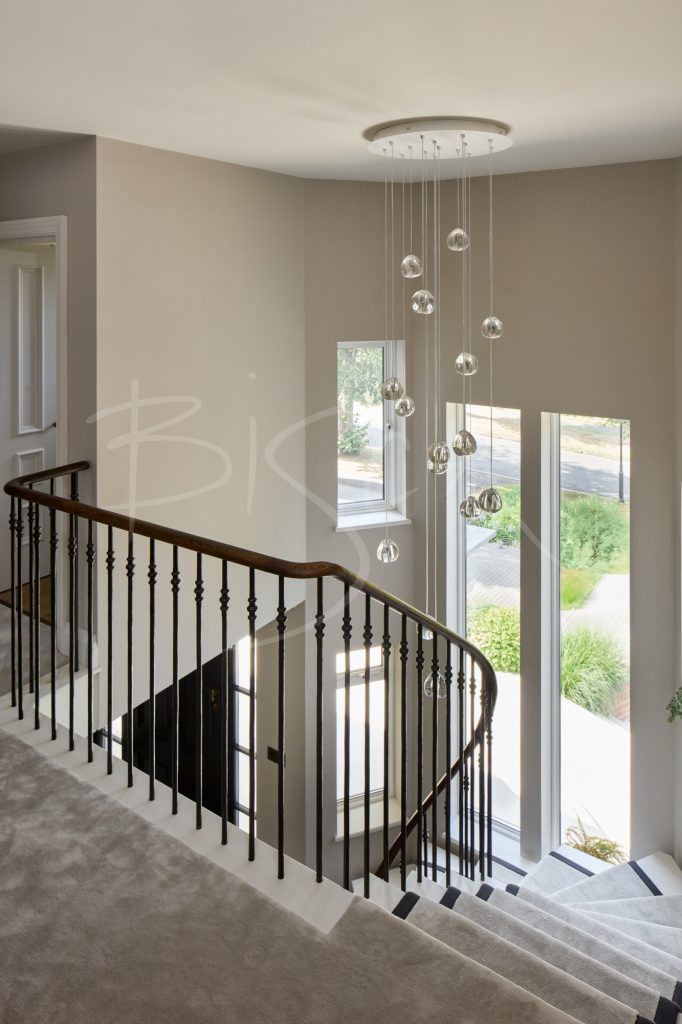 Landing View, Oak Staircase, Beautiful Curved Stair, 9518